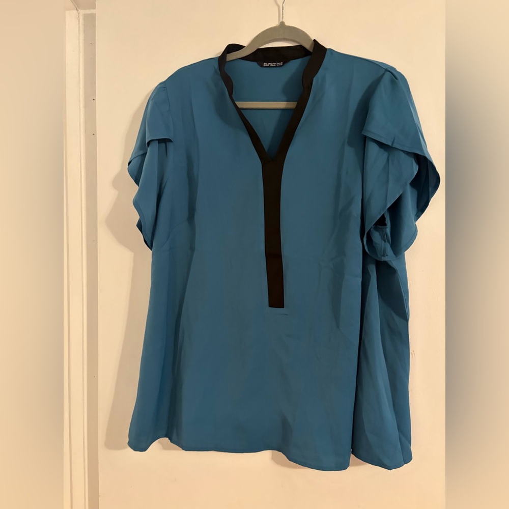 Blouse with Black Trim